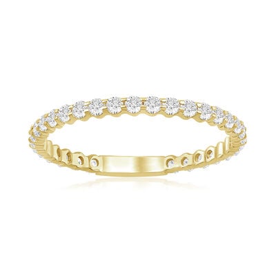 Lab Grown Diamond 1/2ctw. Round Eternity Wedding Ring in 14k Yellow Gold